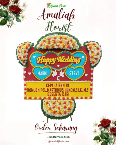 Karangan Papan Bunga Pernikahan di Kenderan